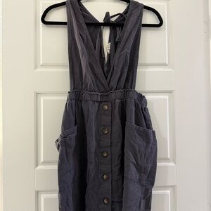 Hem & Thread Charcoal Button-Front Dress